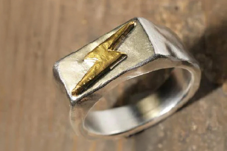 four seven nine × Lightning PURE METAL RING 稲妻モチーフ 純銀×純金 別注モデル